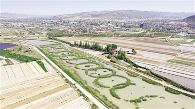 <p>　　葫蘆河兩岸良田千頃，一幅山清水秀的田園畫卷。</p>